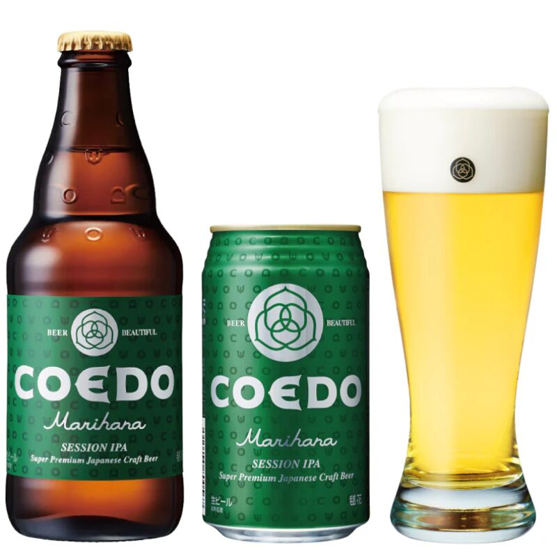 COEDOビール「毬花-Marihana-」の瓶・缶・グラス